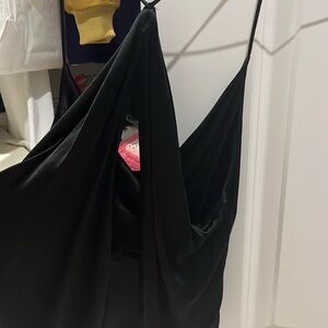 black Zara crop top cowl neck